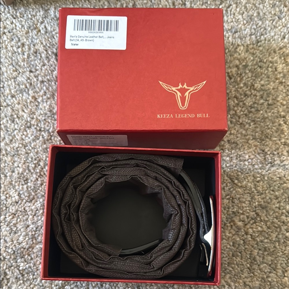 Keeza Legend Bull Brown Leather Belt